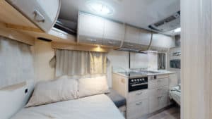 Inside 6 berth motorhome