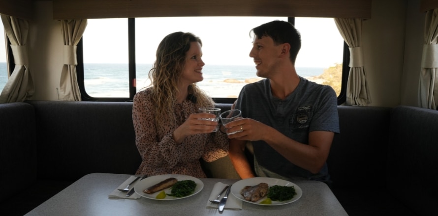 Couple enjoying meal