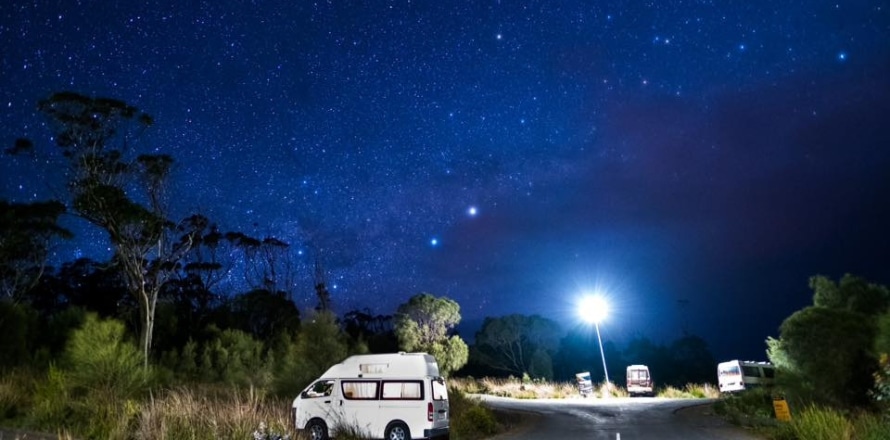 GoCheap 4 Berth Hi Top Campervan parked for stargazing
