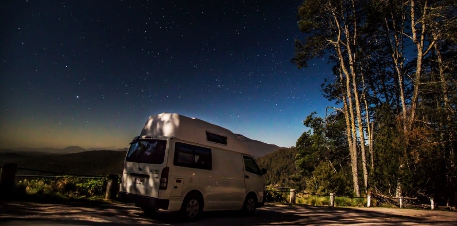 2 Berth Hi Top Campervan under Australian stars and sky