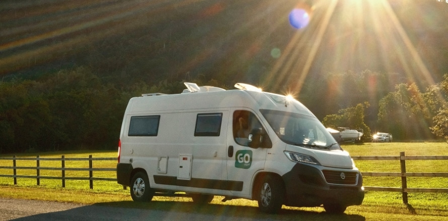 GoCheap 2 Berth Tamar Campervan in the summer su