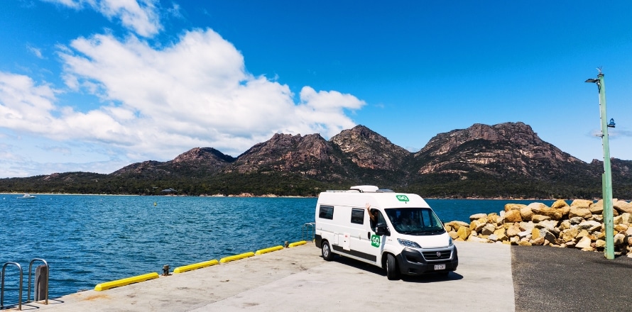 GoCheap 2 Berth Tamar Campervan on a summer roa