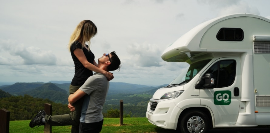 Couple on their Romantic Road Trip