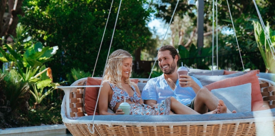 Couple having drinks at Byron Bay