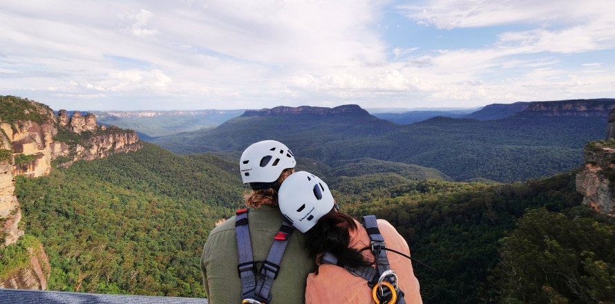 Couple taking in the Scenery at Blue Mountains